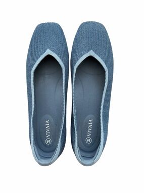 VIVAIA Margot Square Toe V-Cut Flats Size 8 39